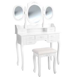 tectake Dressing Table in White - thumbnail 1