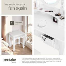 tectake Dressing Table in White - thumbnail 5