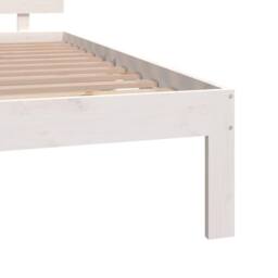 Berkfield Home Beautiful Bed Frame White Solid Wood 150x200 cm King Size - thumbnail 6