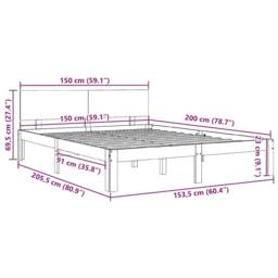 Berkfield Home Beautiful Bed Frame White Solid Wood 150x200 cm King Size - thumbnail 8