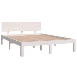 Berkfield Home Beautiful Bed Frame White Solid Wood 150x200 cm King Size - thumbnail 1