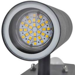 Berkfield Home LED Wall Lamp Stainless Steel Cylinder Shape Black with Sensor - thumbnail 5