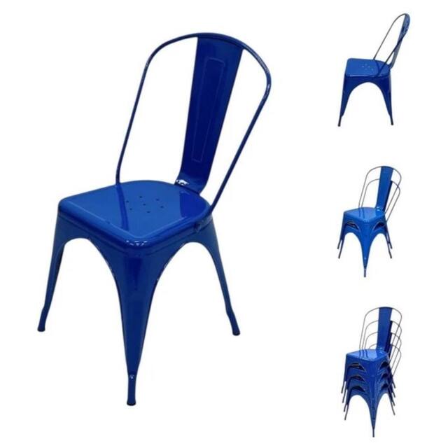NESTLUNE Single Metal Dining Chairs Blue - Size: 100 cm x 15 cm - image 1