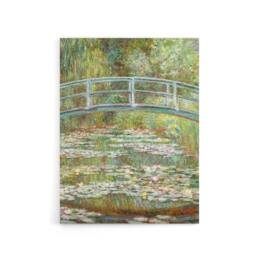 "Artery8 Bridge over a Pond of Water Lilies Monet Vintage Canvas Wall Art in Green - Size: W18"" x H24""" - thumbnail 1