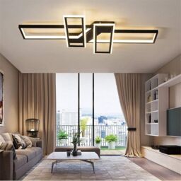 COMELY LED Ceiling Light, 45W Modern Dimmable Ceiling Lighting, Black, 120CM in Black - thumbnail 2