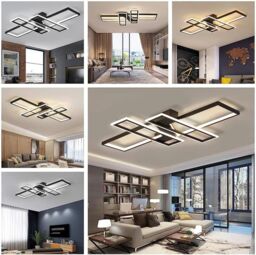 COMELY LED Ceiling Light, 45W Modern Dimmable Ceiling Lighting, Black, 120CM in Black - thumbnail 4
