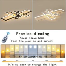 COMELY LED Ceiling Light, 45W Modern Dimmable Ceiling Lighting, Black, 120CM in Black - thumbnail 6