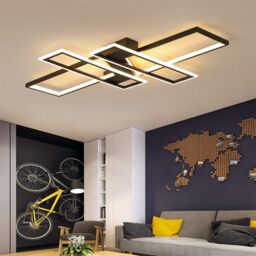 COMELY LED Ceiling Light, 45W Modern Dimmable Ceiling Lighting, Black, 120CM in Black - thumbnail 3