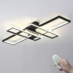 COMELY LED Ceiling Light, 45W Modern Dimmable Ceiling Lighting, Black, 120CM in Black - thumbnail 1