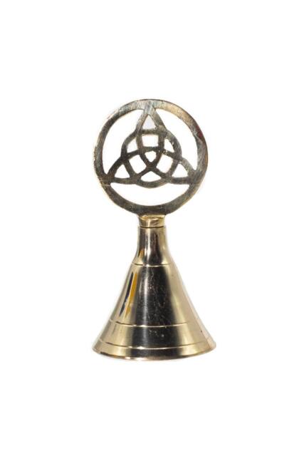KDMD Triquetra Brass Altar Bell - Handcrafted Ritual & Meditation Bell in Gold - image 1