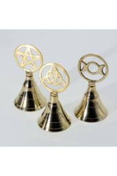 KDMD Triquetra Brass Altar Bell - Handcrafted Ritual & Meditation Bell in Gold - thumbnail 2