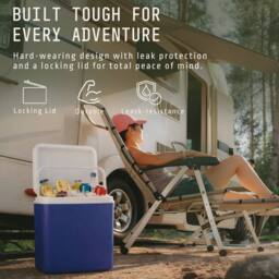 Voyager 24L Cooler Box - Insulated Ice Cool Box for Camping in Blue - thumbnail 7