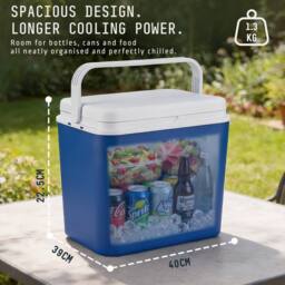 Voyager 24L Cooler Box - Insulated Ice Cool Box for Camping in Blue - thumbnail 3