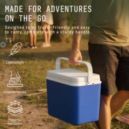 Voyager 24L Cooler Box - Insulated Ice Cool Box for Camping in Blue - thumbnail 4
