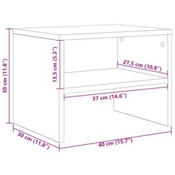 Berkfield Home Bedside Cabinet Old wood 40 x 30 x 30 cm Engineered wood in Brown - thumbnail 9