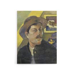 "Artery8 Self Portrait in a Hat Paul Gauguin Canvas Wall Art Print - Size: W12"" x H16""" - thumbnail 1