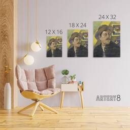 "Artery8 Self Portrait in a Hat Paul Gauguin Canvas Wall Art Print - Size: W12"" x H16""" - thumbnail 4
