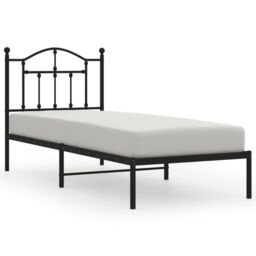 Berkfield Home Metal Bed Frame with Headboard Black 90x200 cm - thumbnail 2