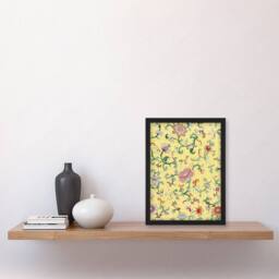Artery8 Owen Jones Vintage Chinese Flower Pattern Framed Wall Art Print in Yellow - Size: A4 - thumbnail 4