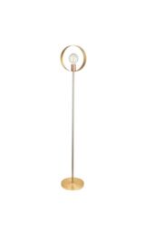 Netlighting Hoop Complete Floor Lamp Brushed Brass Nickel Copper Plate in Gold