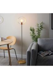 Netlighting Hoop Complete Floor Lamp Brushed Brass Nickel Copper Plate in Gold - thumbnail 2