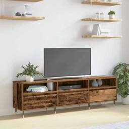 Berkfield Home TV Cabinet Old Wood 150x30x44.5 cm Engineered Wood in Brown - thumbnail 2