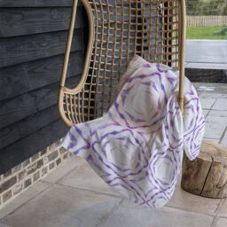 Benjamin Tate Design Purple Brilliant Boho Blanket in Natural - Size: 120 cm x 150 cm - thumbnail 4