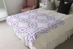 Benjamin Tate Design Purple Brilliant Boho Blanket in Natural - Size: 120 cm x 150 cm - thumbnail 3