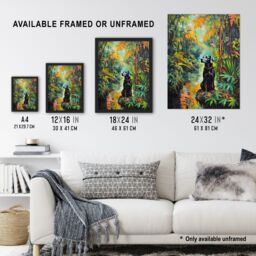 "Artery8 Dog Lover Black Labrador Pet In Lush Forest Wall Art Print in Green - Size: W18"" x H24""" - thumbnail 3