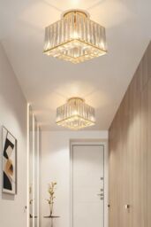 Living and Home Semi Flush Mount Ceiling Light in Rose Gold