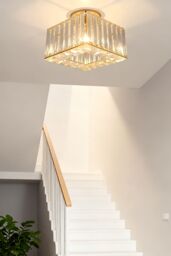 Living and Home Semi Flush Mount Ceiling Light in Rose Gold - thumbnail 2