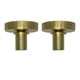 First Choice Lighting Set of 2 Cynthia - Satin Brass Ceiling Flush Ceiling Lights for Shades in Gold