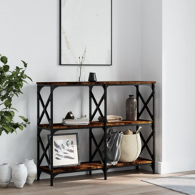 Console Table Smoked Oak 100x28x80.5 cm Engineered Wood