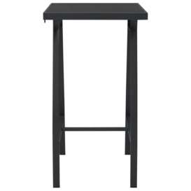 Garden Bar Table Black 60x60x110 cm Tempered Glass - thumbnail 2