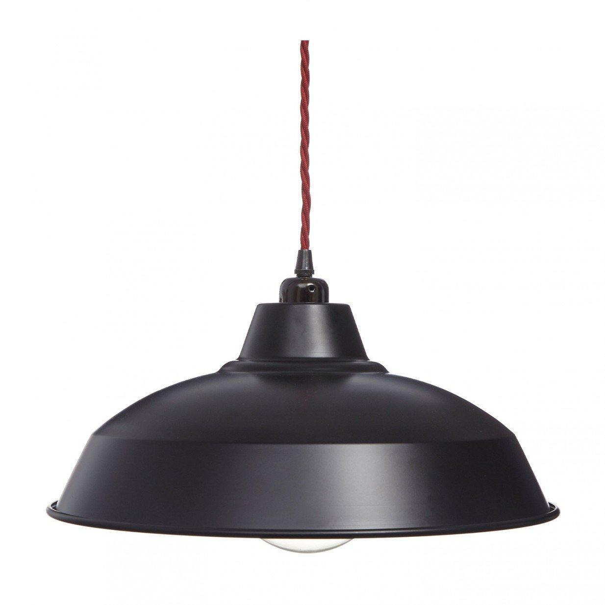 Industrial Pendant Ceiling Lamp Shade Matt Black 360mm - image 1