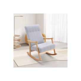 Modern Style Velvet Upholstered Tufting Rocking Chair