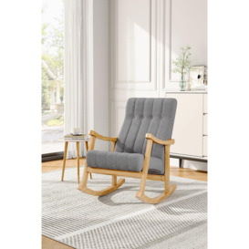 Modern Style Upholstered Tufting Rocking Chair - thumbnail 3