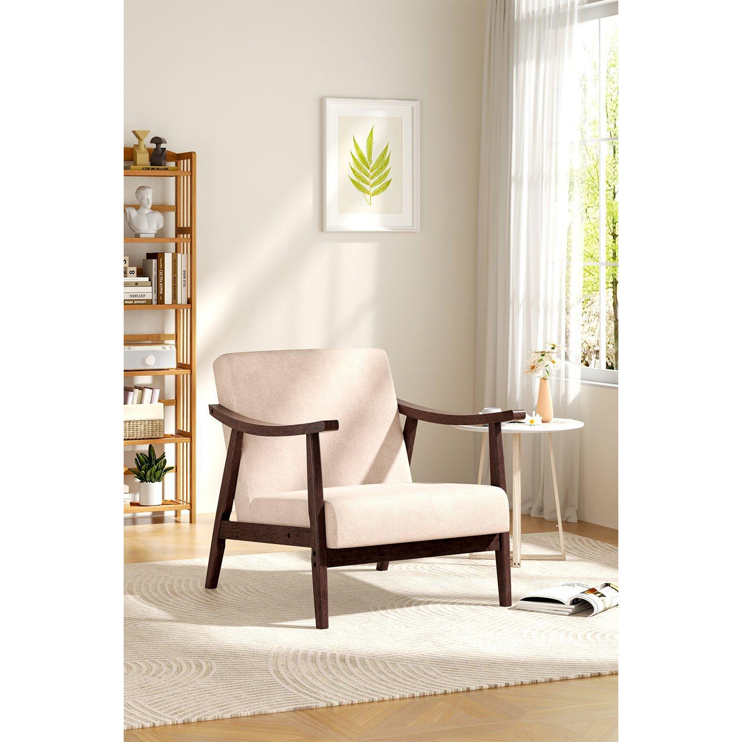 Wooden Single Armchair Sofa Accent Chair - image 1