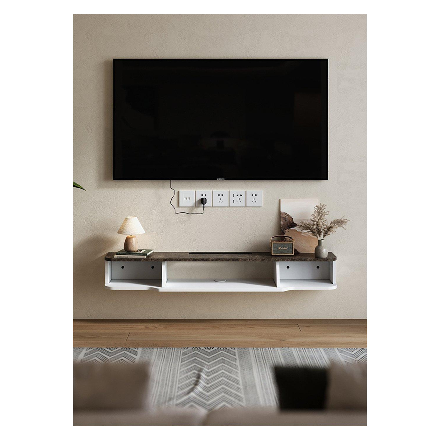 Floating TV Stand Wall Mounted TV Shelves Storage for Living Room - image 1