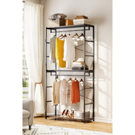 2 Tier Clothing Rack with Storage Shelves - thumbnail 2