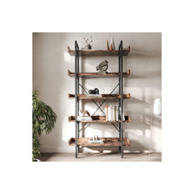 Industrial 5 Tier Bookcase Display Shelf