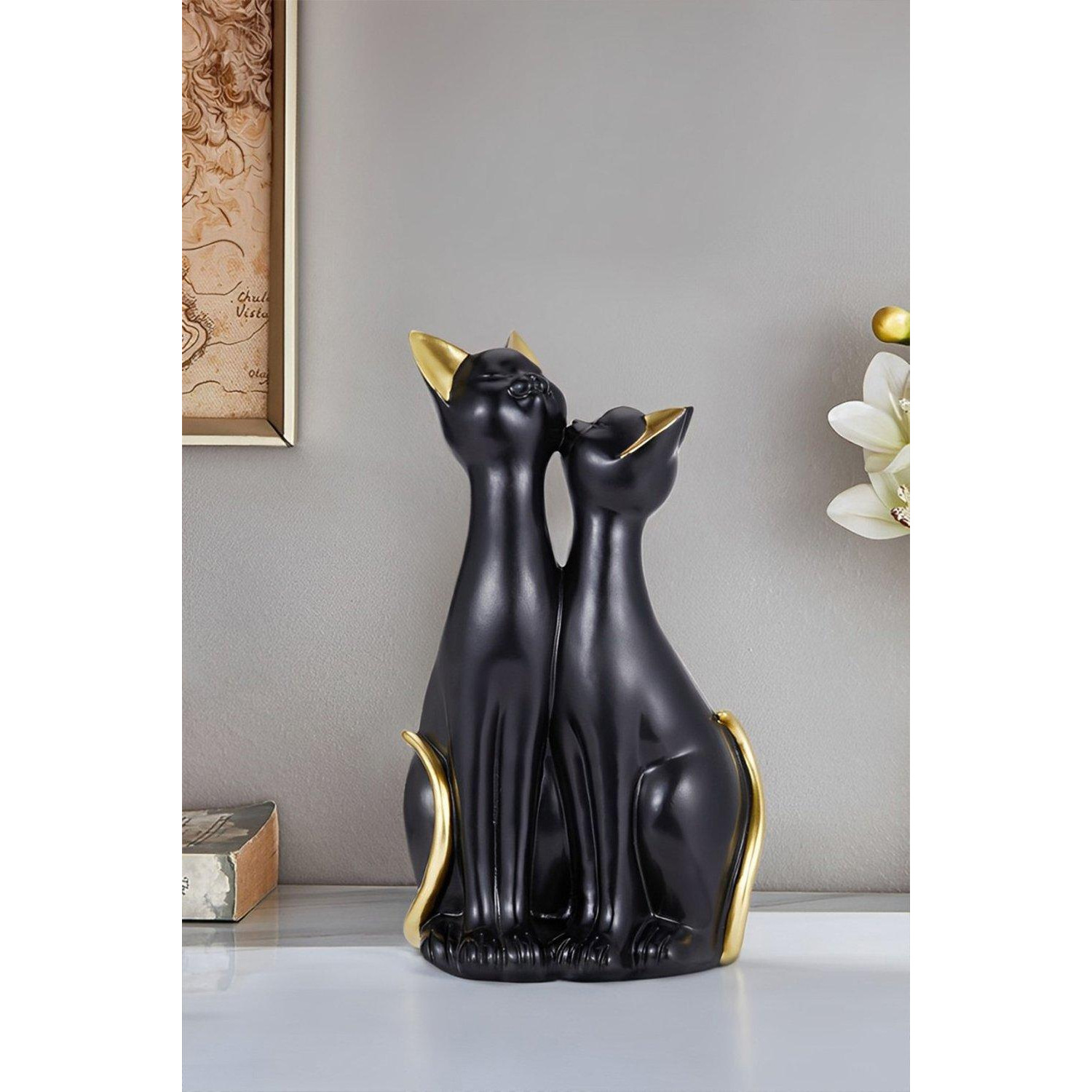 Black Cat Figurine Resin Tabletop Ornament Home Decoration - image 1