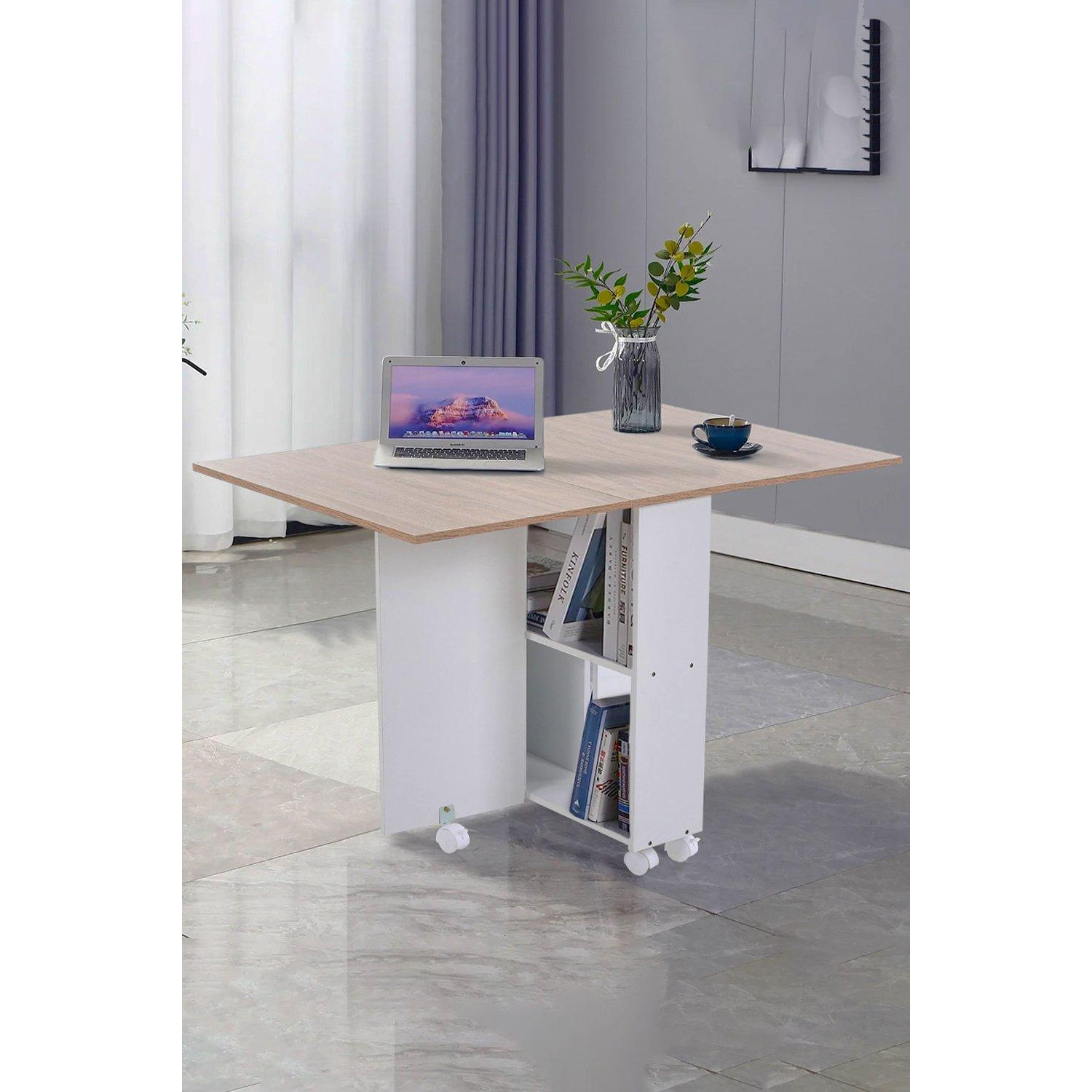 Multipurpose Folding Dining Table with 2 Drawers - image 1
