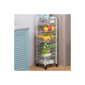 4-Layer Detachable Rotating Trolley Cart Scalable Spice Rack Vegetable Fruit Storage Basket Organizer for Kitchen - thumbnail 3