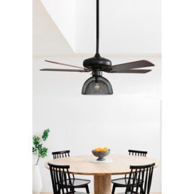 Industrial 5-Blade Ceiling Fan Light with Remote - thumbnail 1