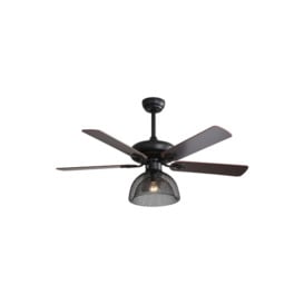 Industrial 5-Blade Ceiling Fan Light with Remote - thumbnail 3