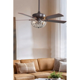 52-inch Coffee Ceiling Fan with Light and Remote - thumbnail 2