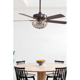 52-inch Coffee Ceiling Fan with Light and Remote - thumbnail 1