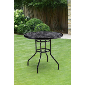Garden Round Tempered Glass Marble Coffee Table