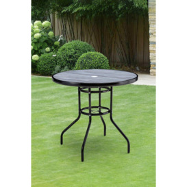 Garden Round Tempered Glass Marble Coffee Table